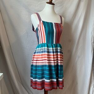 Gypsies & Moondust Colorful Striped Midi Dress